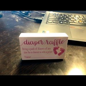 Diaper raffle tickets for baby shower
